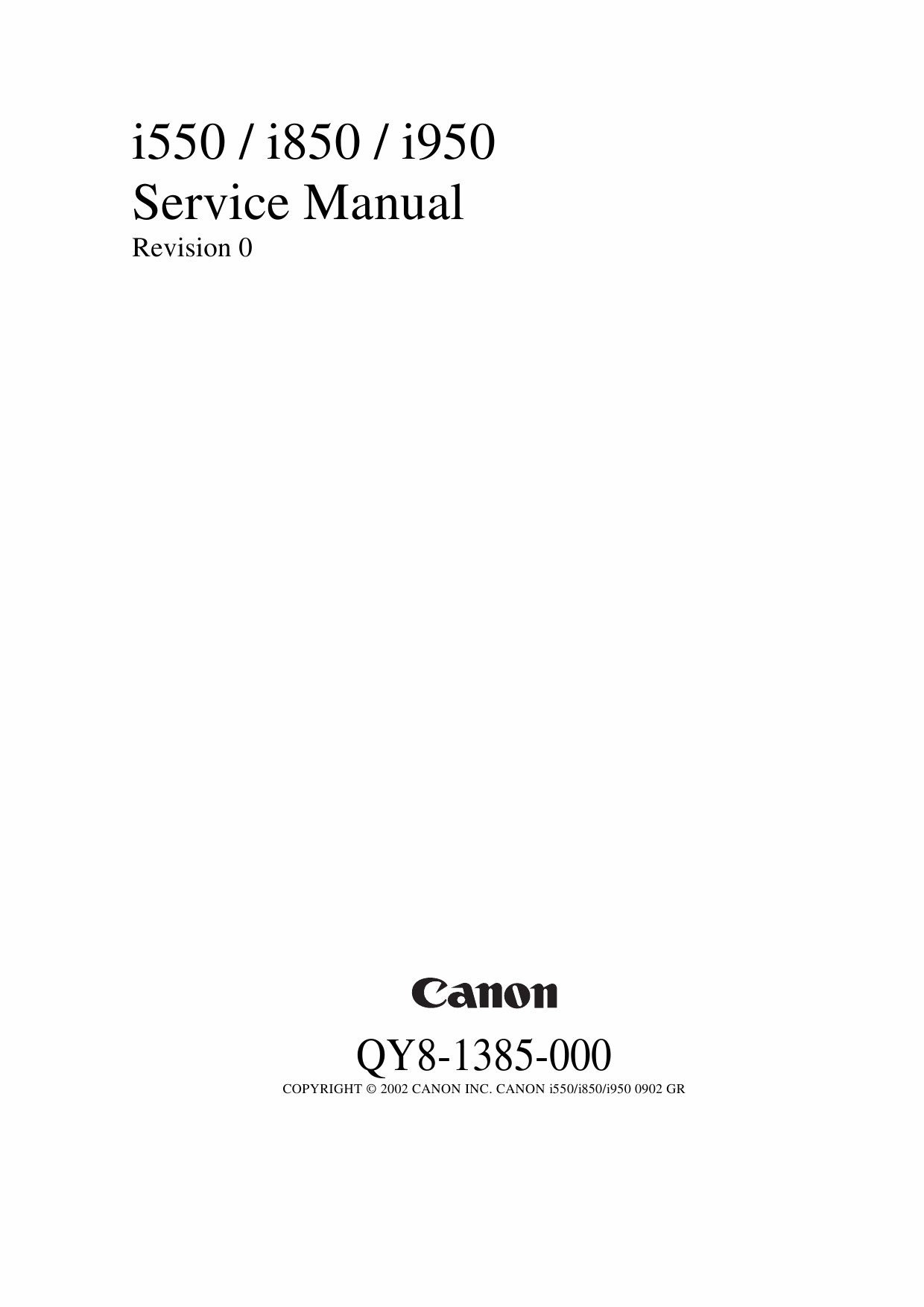 Canon PIXUS i550 i850 i950 Service Manual-1